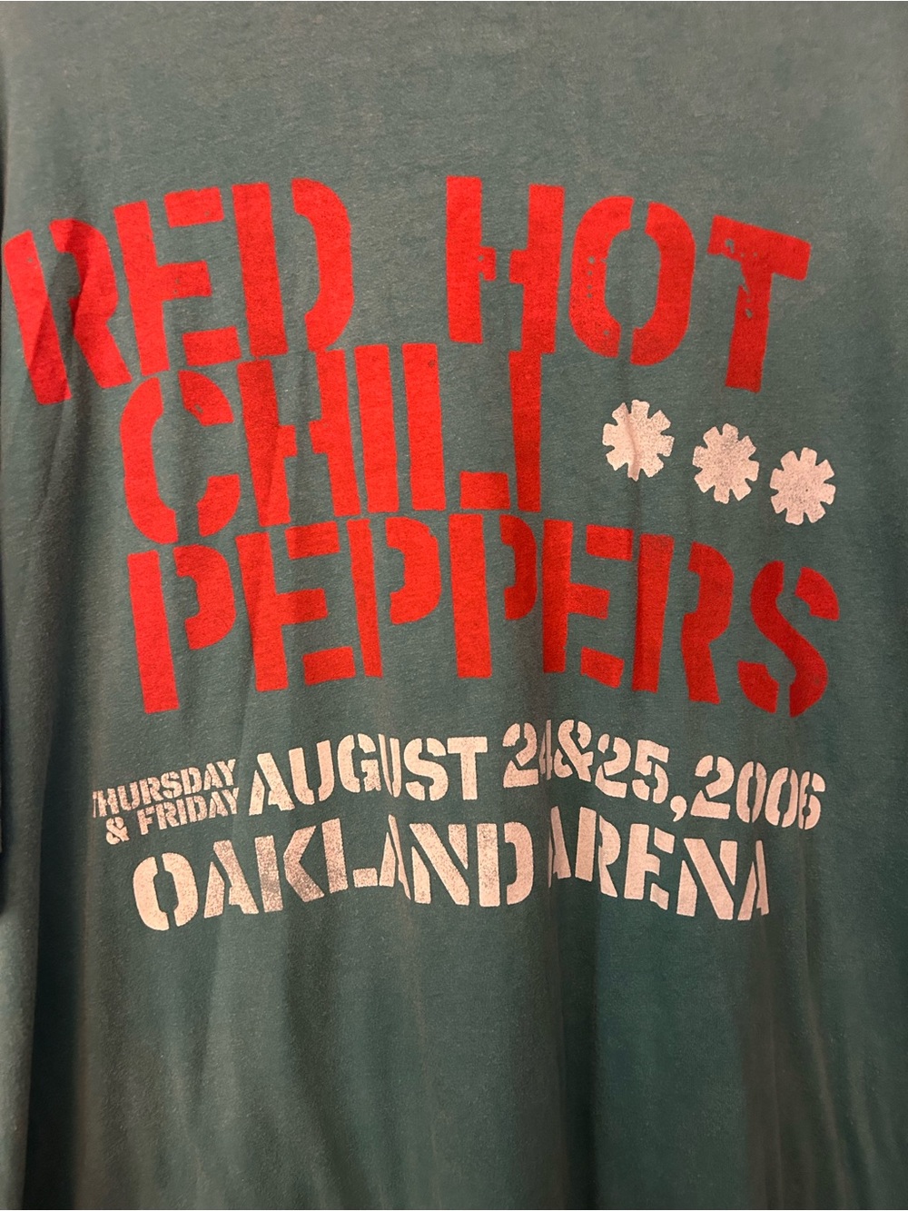 Red Hot Chili Peppers Graphic Band Tee Concert T-Shirt Teal XL - Picture 6 of 8